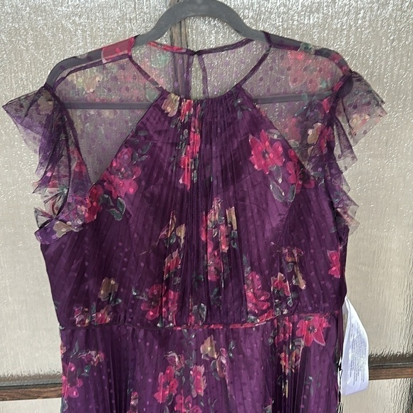 Ieena for Mac Duggal Purple Floral Cap Sleeve A-Line Tulle Dress NEW Size 8 $398 - Picture 8 of 11